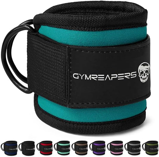 Gymreapers Ankle Straps For Cable Machine Kickbacks, Glute Workouts, Lower Body Exercises - Adjustable Leg Straps with Neoprene Padding
