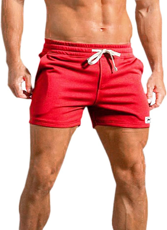 Mens 5 Inch/7 Inch Cotton Shorts Mens Sweat Athletic Shorts for Men Gym Worket Shorts with Pockets