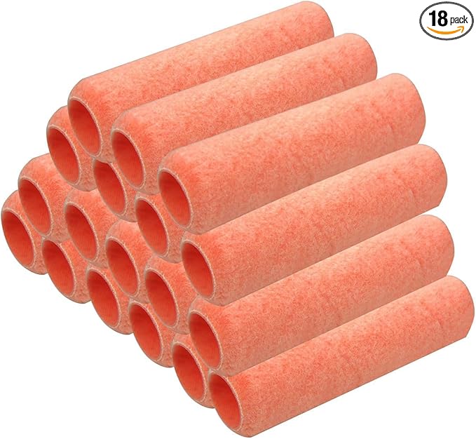 King Origin Paint Roller Covers, 18 Pack, 9 Inch Paint Roller, 3/8 Nap High Dense Roller Covers for Smooth and Textured Rough Surfaces