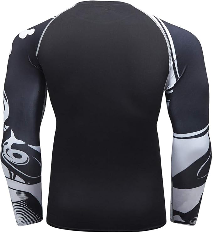 Men's Soft Fit Long Sleeve Workout Rashguard Cool Dry Compression Fitness Shirt