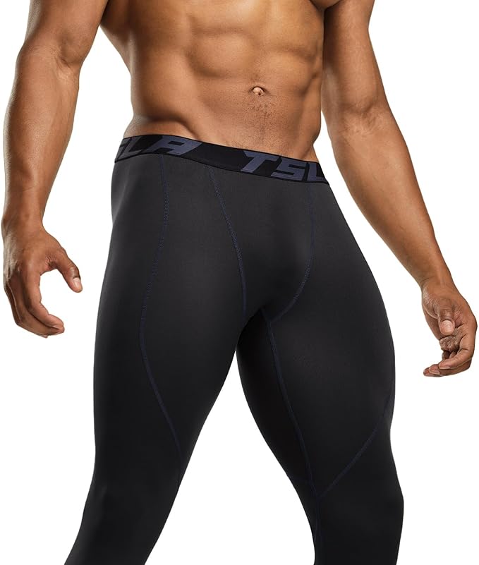 TSLA Men's Thermal Compression Pants, Athletic Sports Leggings & Running Tights, Wintergear Base Layer Bottoms