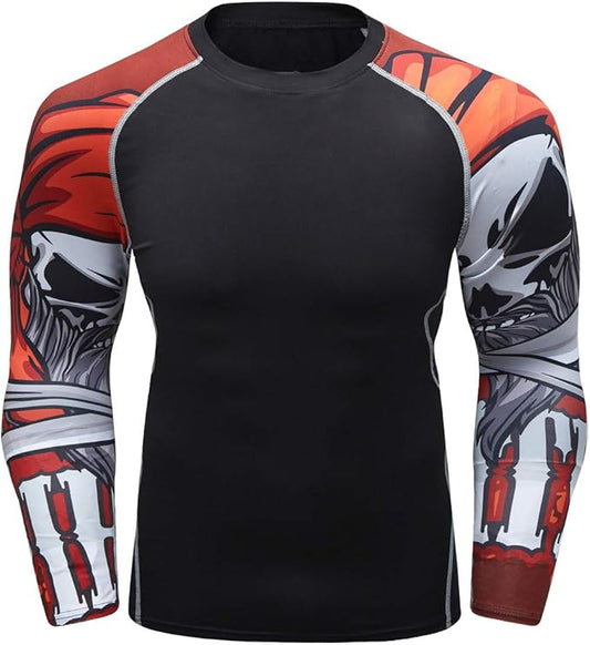 Men's Soft Fit Long Sleeve Workout Rashguard Cool Dry Compression Fitness Shirt