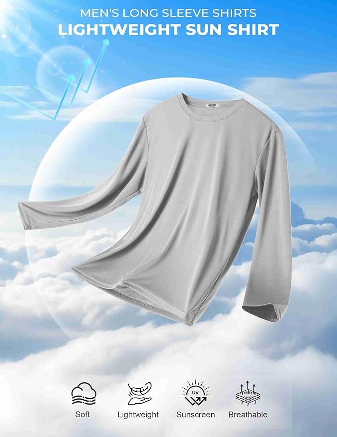 COOFANDY Long Sleeve Shirts for Men Moisture Wicking Activewear T-Shirts Workout Running Shirts