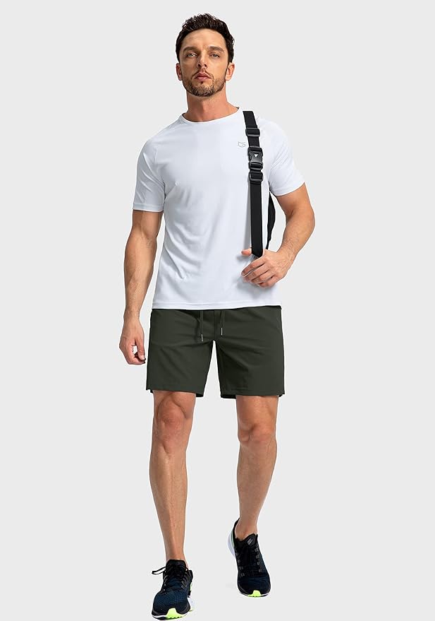 Men's Running Shorts with Zipper Pockets 9 Inch/ 7 Inch / 5 Inch Lightweight Quick Dry Gym Workout Athletic Shorts for Men