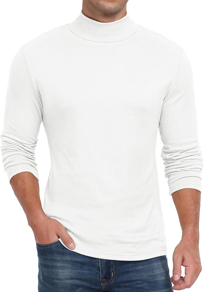 Sailwind Men's Mock Turtleneck Long Sleeve T Shirts Basic Slim Fit Pullover Sweater Thermal Lightweight Tees