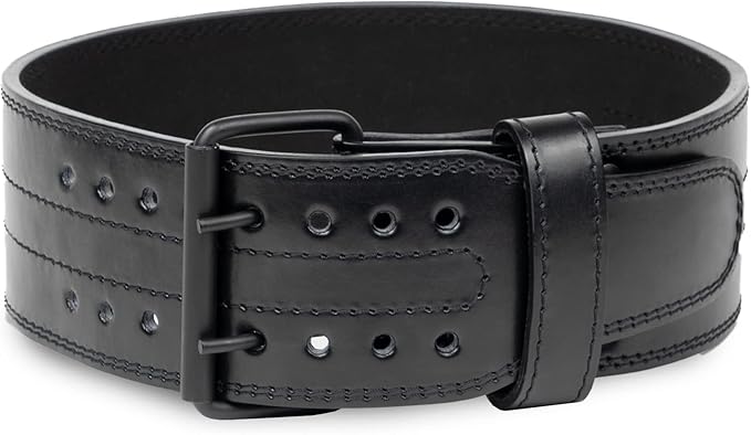 Gymreapers Weightlifting Belt 6MM Genuine Leather - Double Prong Power Belt Heavy Duty 4-Inch Wide - Strong, Stabilizing Back Support For Deadlifts, Squats Powerlifting