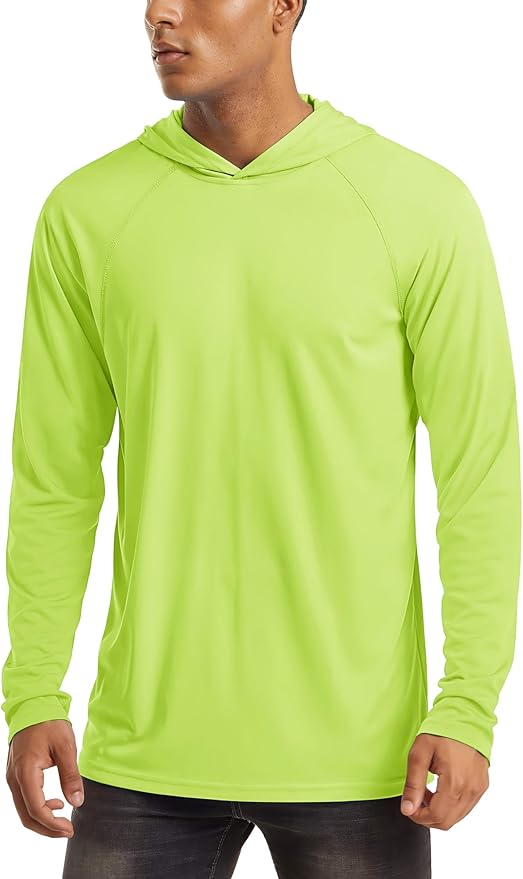 MAGCOMSEN Men's Hooded UPF 50+ Sun Protection T Shirts Long Sleeve Athletic Fishing Shirts Rash Guards