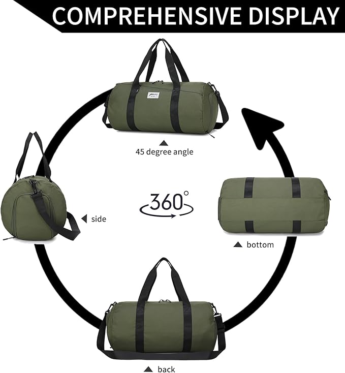 BE SMART Waterproof Mens Gym Bag with Shoe Compartment, Duffle Bag with Wet Pocket for Men, Lightweight Large Sport Duffel Bag NO Tpu Pocket for Overnight Weekender, Fitness, Swim, Boxing,Travel