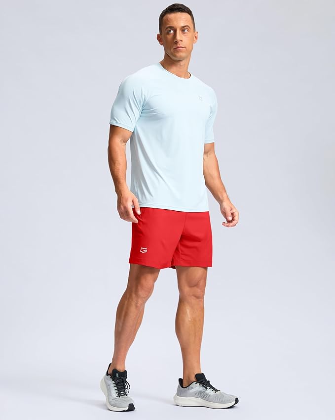 G Gradual Men's Athletic Running Shorts with Zipper Pockets Quick Dry 7"/ 5"/ 9" Workout Gym Shorts for Basketball Hiking