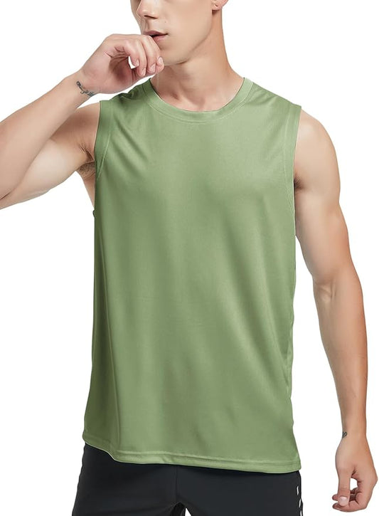 MIER Men's Workout Tank Tops UPF 50+ Swim Shirts Quick Dry Running Sleeveless UV Protection Muscle Tees