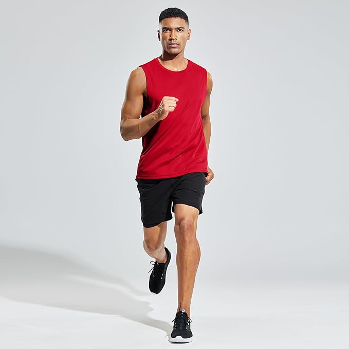 MIER Men's Workout Tank Tops UPF 50+ Swim Shirts Quick Dry Running Sleeveless UV Protection Muscle Tees
