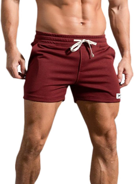 Mens 5 Inch/7 Inch Cotton Shorts Mens Sweat Athletic Shorts for Men Gym Worket Shorts with Pockets