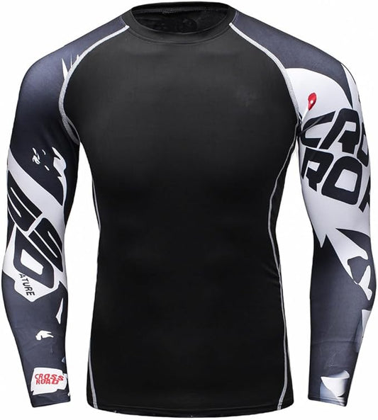 Men's Soft Slim Long Sleeve Dry-Fit Compression Gym Trainning Shirt