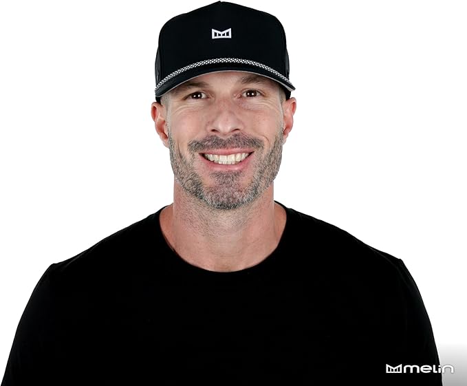 melin Odysea Rope Bulls Icon Hydro, Trucker & Rope Hat, Performance Hat for Men & Women, Water-Resistant Fitted Baseball Cap