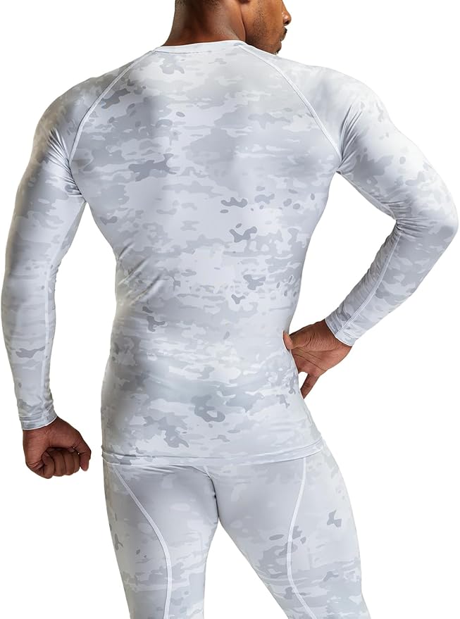 TSLA Men's UPF 50+ Compression Shirts, Cool Dry Long Sleeve Athletic Tops, Sports Baselayer Workout Shirt