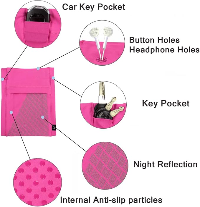 Universal Sports Armband for All Phones. Cell Phone Armband for Running, Fitness and Gym Workouts (iPhone X/8/7/6/Plus,Samsung Galaxy S9/S8/S7/S6/Edge/Plus & LG, More) Pink, X-Large