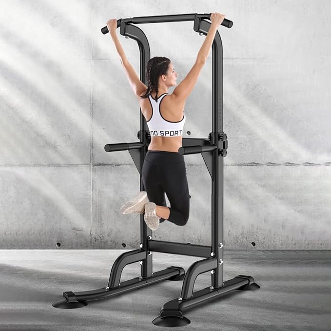 Power Tower Pull Up & Dip Station Multi-Function Home Strength Training Fitness Workout Station Height Adjustable