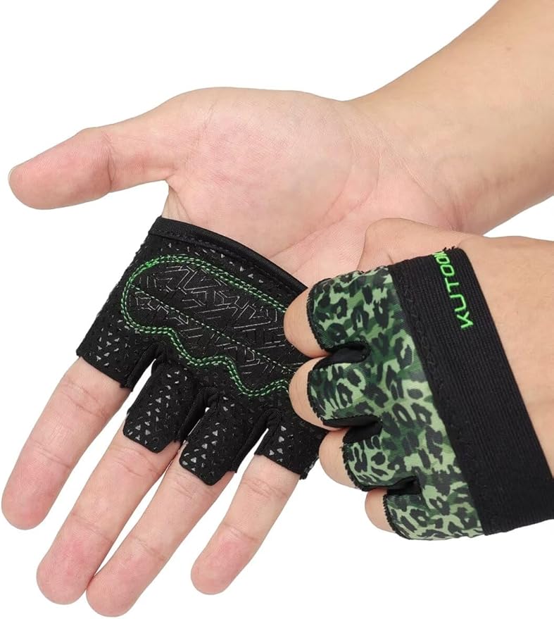 KUTOOK Weight Lifting Workout Gloves for Men/Women, 3mm XRD Padding Grip Gym Gloves, Breathable Partial Gloves for Calluses, Weightlifting Gloves for Exercise, Kettlebell, Pull-Ups, Cross Training