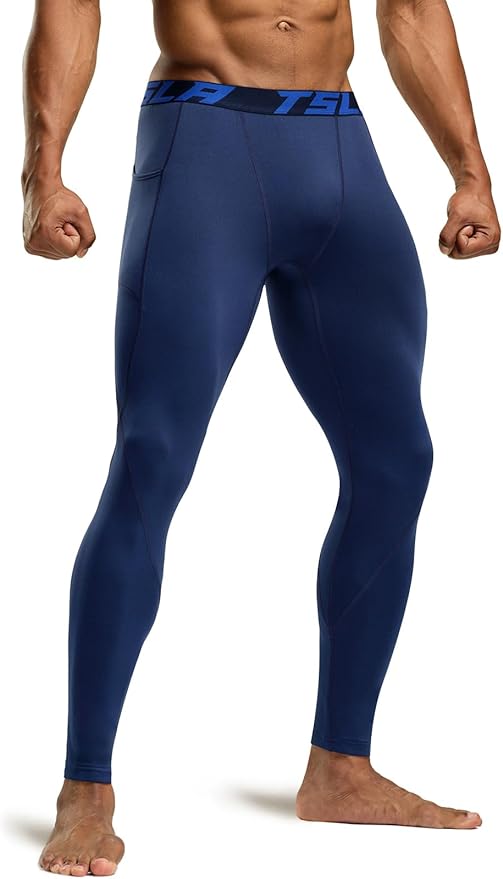 TSLA Men's Thermal Compression Pants, Athletic Sports Leggings & Running Tights, Wintergear Base Layer Bottoms