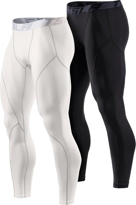 TSLA Men's Thermal Compression Pants, Athletic Sports Leggings & Running Tights, Wintergear Base Layer Bottoms