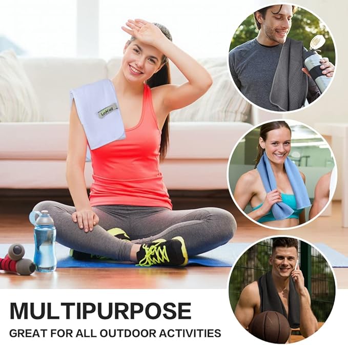 KinHwa Gym Towels - Absorbent Wicking Workout Towels, Quick Dry & Compact, Ideal for Yoga, Fitness, Treadmill or Indoor Bike