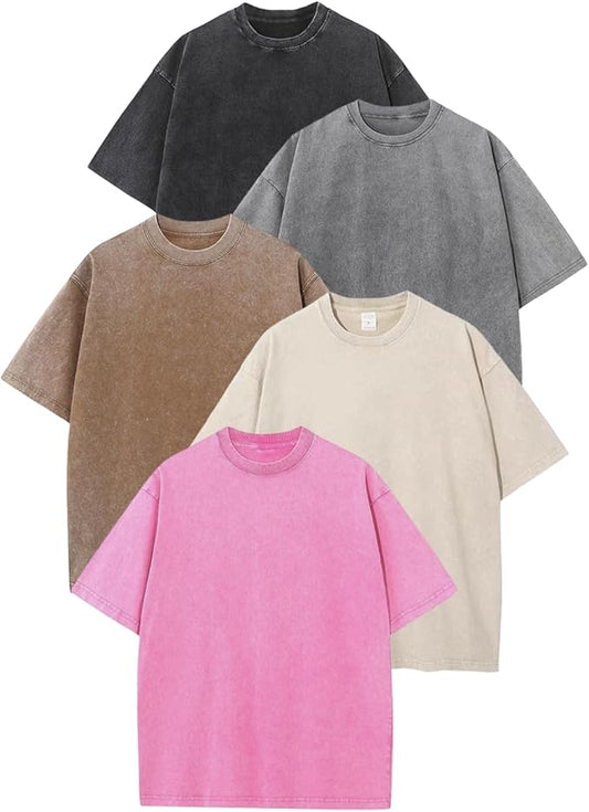 Workout T Shirts for Men Oversized Gym Loose Fit Tshirt Heavy Cotton Washed Vintage Faded Sleeping Tee Unisex Tops