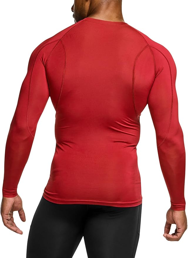 TSLA Men's UPF 50+ Compression Shirts, Cool Dry Long Sleeve Athletic Tops, Sports Baselayer Workout Shirt