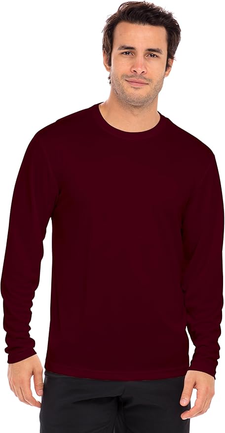 Men's Long Sleeve Moisture Wicking Athletic Shirts, Dry Fit Long Sleeve UV Protection Shirts Men for Workout, Running, Hiking