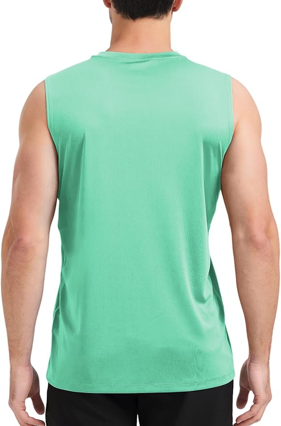 Men's Sleeveless UPF 50+ Swim Shirts Quick Dry Workout Tank Top UV Protection Running Gym Muscle T Shirts