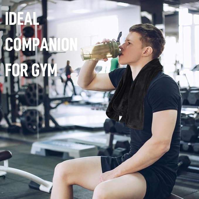 SINLAND Microfiber Gym Towels Sports Fitness Workout Sweat Towel Super Soft and Absorbent 3 Pack 16 Inch X 32 Inch