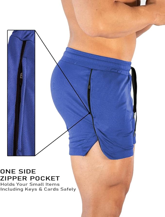 FLYFIREFLY Men's Gym Workout Shorts Running Lightweight Athletic Short Pants Bodybuilding Training