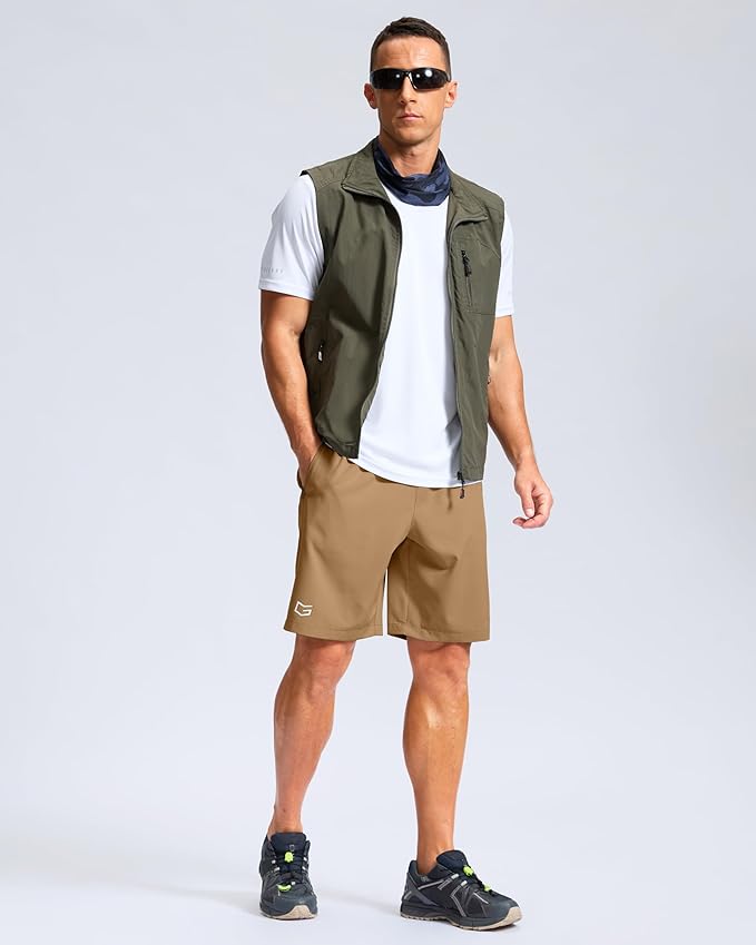 G Gradual Men's Athletic Running Shorts with Zipper Pockets Quick Dry 7"/ 5"/ 9" Workout Gym Shorts for Basketball Hiking