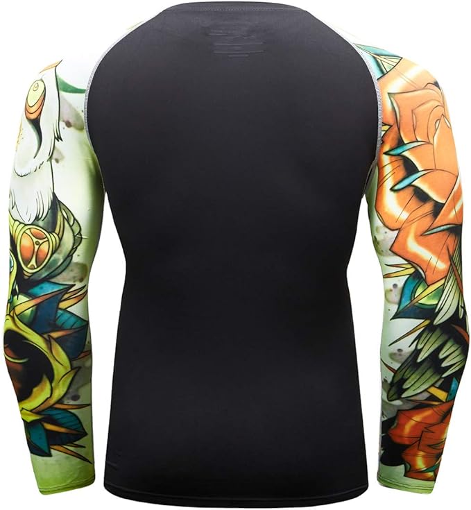 Men's Soft Fit Long Sleeve Workout Rashguard Cool Dry Compression Fitness Shirt