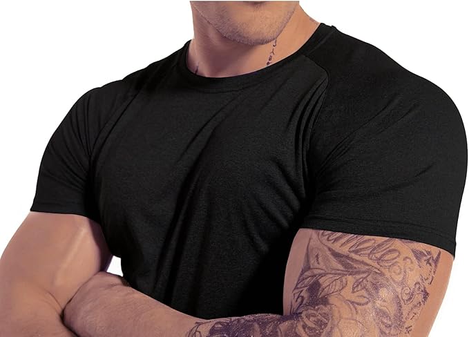 Men's 3pack Dry Fit Workout Gym Short Sleeve T Shirt Moisture Wicking Active Athletic Performance Running Shirts