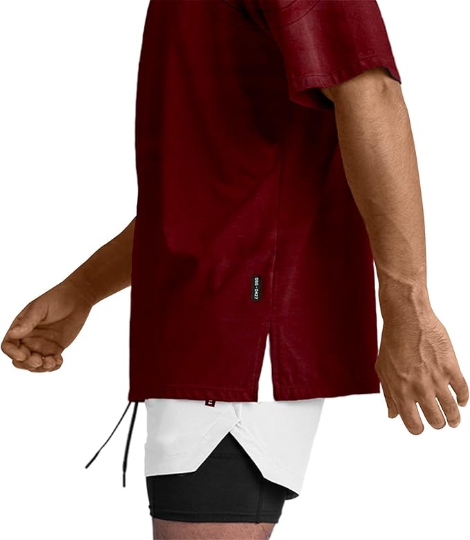 Men's Oversized Workout T-Shirts Lightweight Quick Dry Short Sleeve Tshirts Crew Neck Loose Fit Athletic Tops