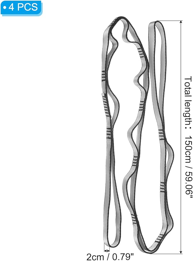 PATIKIL Daisy Chain Straps, Strong Climbing Strap Adjustable Nylon Chain Sling with Loops for Aerial Yoga Hammock Swing