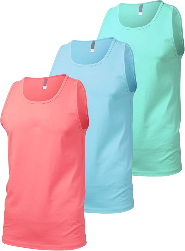 Hat and Beyond Mens Tank Top Soft Performance Boxing Gym Shirts Plain Muscle Tee