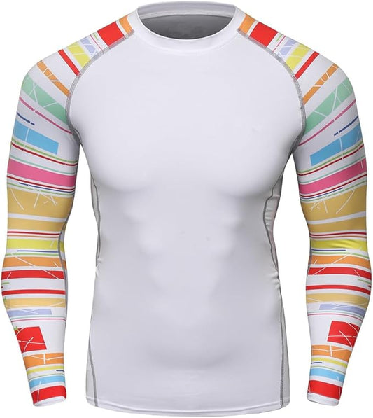 Men's Soft Slim Long Sleeve Dry-Fit Compression Gym Trainning Shirt