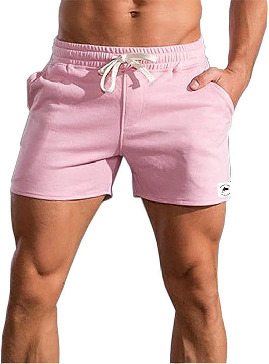 Mens 5 Inch/7 Inch Cotton Shorts Mens Sweat Athletic Shorts for Men Gym Worket Shorts with Pockets