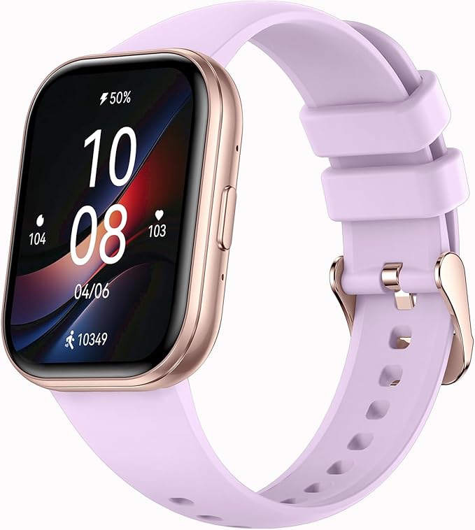 Yihou Smart Watches for Women with Heart Rate Monitor Sleep Monitoring Fitness Tracker for Women Pedometer Calorie Distance Fitness Watch Flashlight for Android iOS Gold Purple