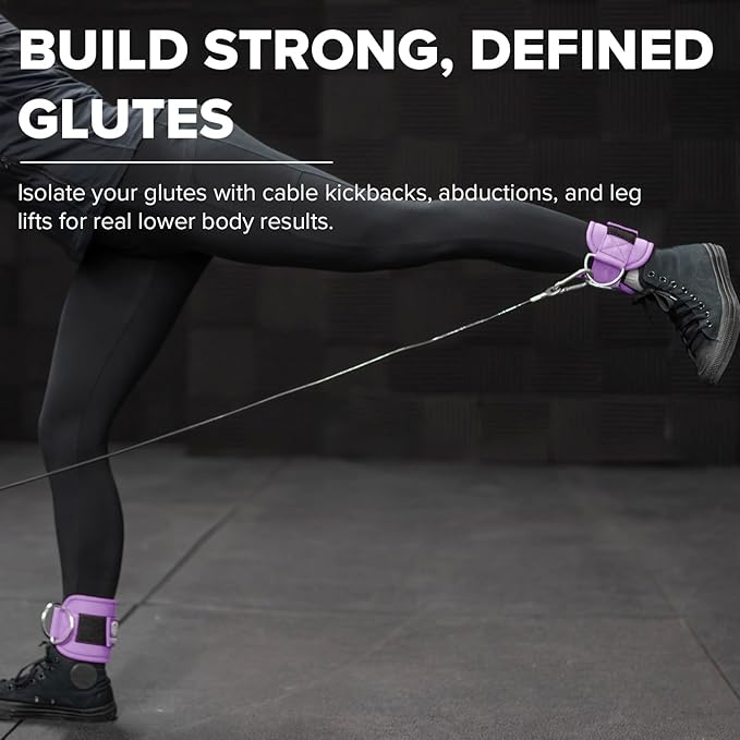 Women's Ankle Strap for Cable Machines & Resistance Bands: Gym & Home Workout Cuff Attachment for Leg Extensions, Kickbacks, Hip Abductors - Booty Exercises