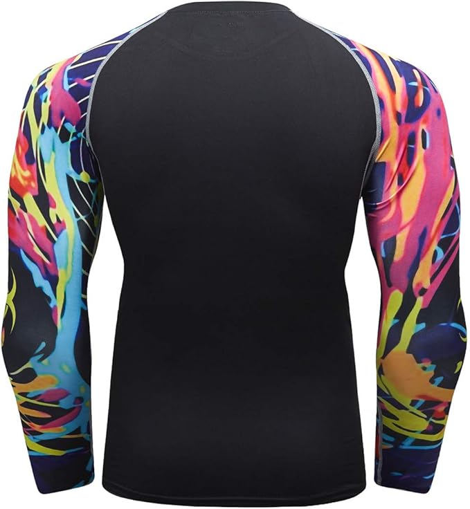 Men's Soft Fit Long Sleeve Workout Rashguard Cool Dry Compression Fitness Shirt