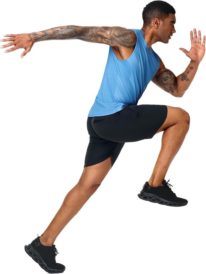 MIER Men's Workout Tank Tops UPF 50+ Swim Shirts Quick Dry Running Sleeveless UV Protection Muscle Tees