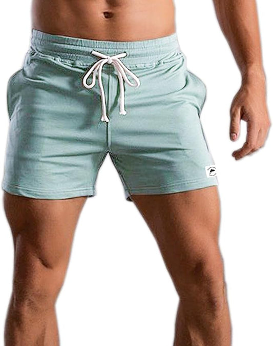Mens 5 Inch/7 Inch Cotton Shorts Mens Sweat Athletic Shorts for Men Gym Worket Shorts with Pockets