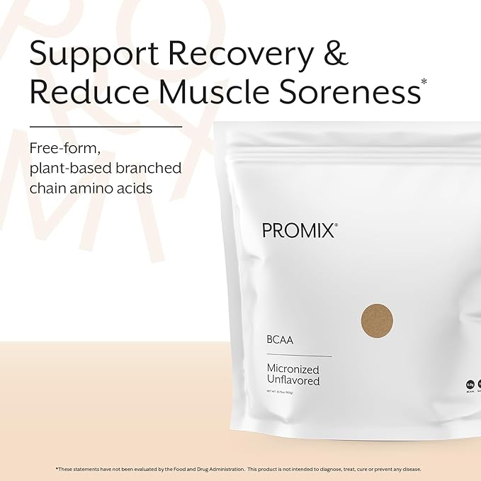 ProMix Nutrition BCAA Powder - Unflavored - Plant-Based Branched Chain Amino Acids - Sugar Free, Gluten Free, No Artificial Flavors - 180 Servings (Pack of 1)