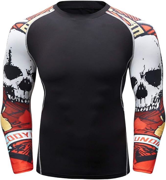Men's Soft Fit Long Sleeve Workout Rashguard Cool Dry Compression Fitness Shirt