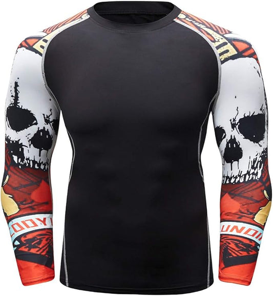 Men's Soft Fit Long Sleeve Workout Rashguard Cool Dry Compression Fitness Shirt