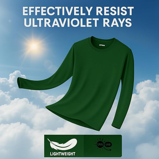 Men's Long Sleeve Moisture Wicking Athletic Shirts, Dry Fit Long Sleeve UV Protection Shirts Men for Workout, Running, Hiking