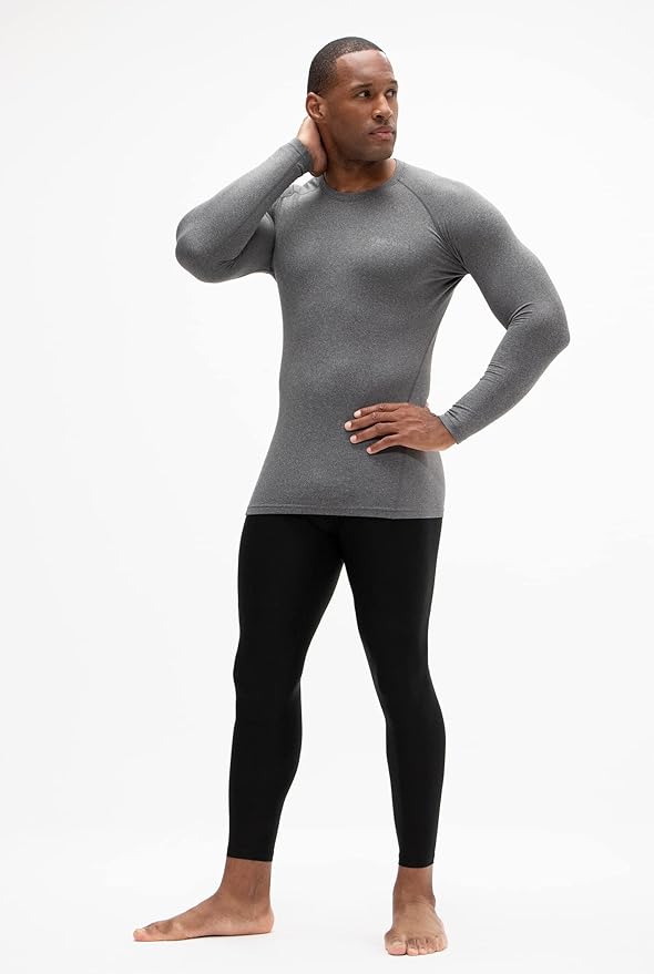 DEVOPS 2 Pack Men's Thermal Long Sleeve Compression Shirts