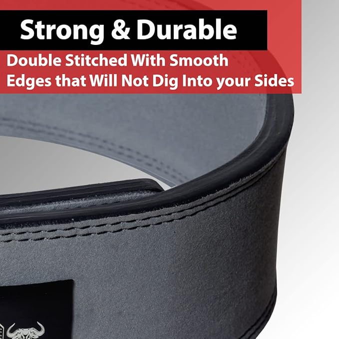 IBRO Powerlifting Lever Gym Belt – Power 8MM, 10MM or 13MM Extreme Heavy Duty Genuine Leather Belts - Squats Deadlifts Bodybuilding Weight Lifting IPF Power Lifting Strongman for Men